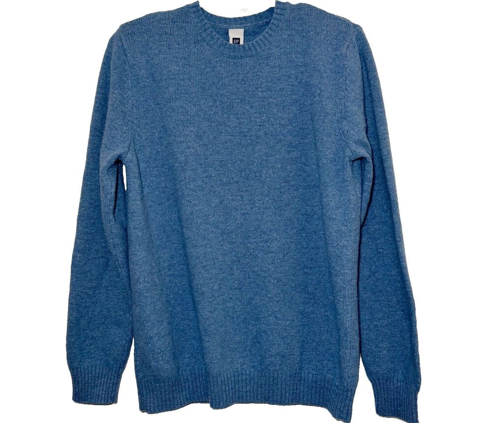 GAP Factory Men’s Medium Blue Wool Blend Crewneck Pullover Sweater